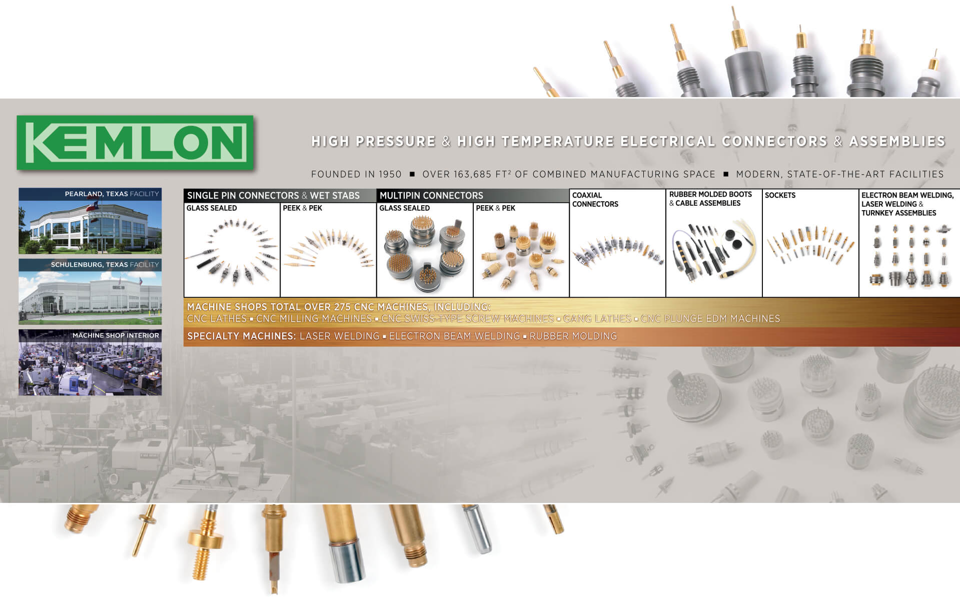 10 x 20 rental exhibit featuring professional photography of connectors and components for the Offshore Technology Conference